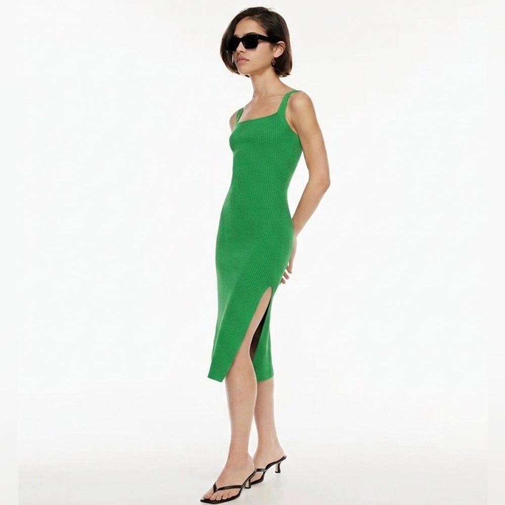 Aritzia Babaton Chase Knit Tank Midi Dress in Kelly Green, Size XS